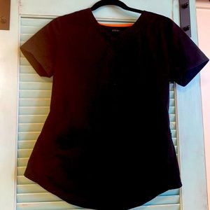 Black ladies fitted scrub top